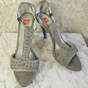 Boss Hugo Boss Women's Gray Stiletto Heel Shoes Size 37